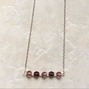Swarovski Crystal and Sterling Silver Bar Necklace